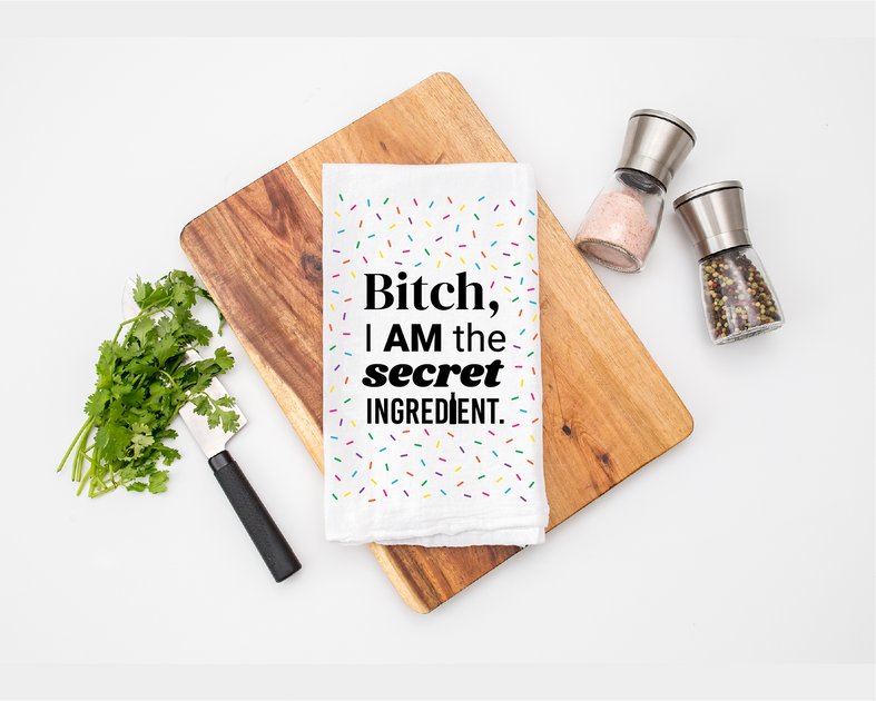 This Bitch Can Bake Funny Kitchen Baking Cook Tea Towel 