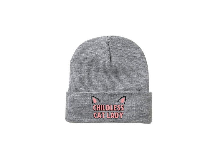 Childless Cat Lady -  Embroidered Winter Beanie