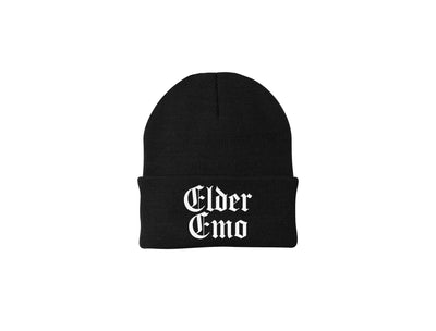 Elder Emo - Black Embroidered Winter Beanie