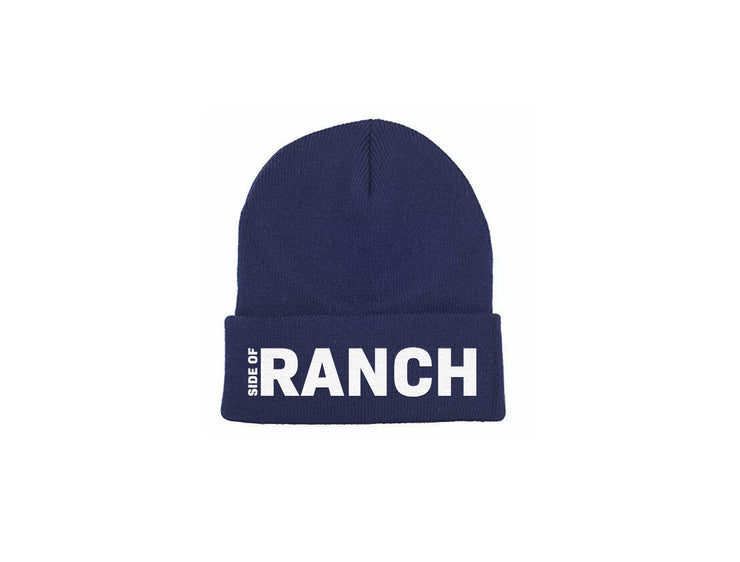 Side Of Ranch - Navy Blue Embroidered Winter Beanie