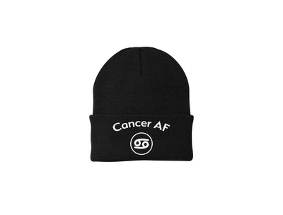 Cancer AF - Horoscope Embroidered Winter Beanie