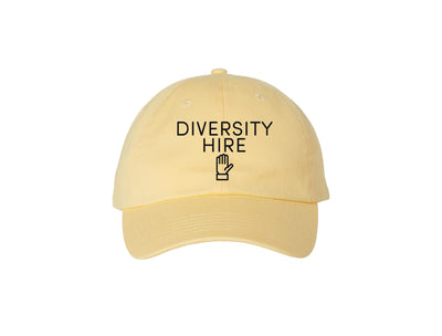 Diversity Hire - Yellow Embroidered Dad Hat