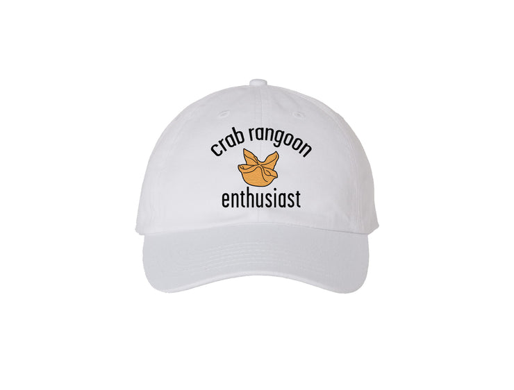 Crab Rangoon Enthusiast- White Embroidered Dad Hat