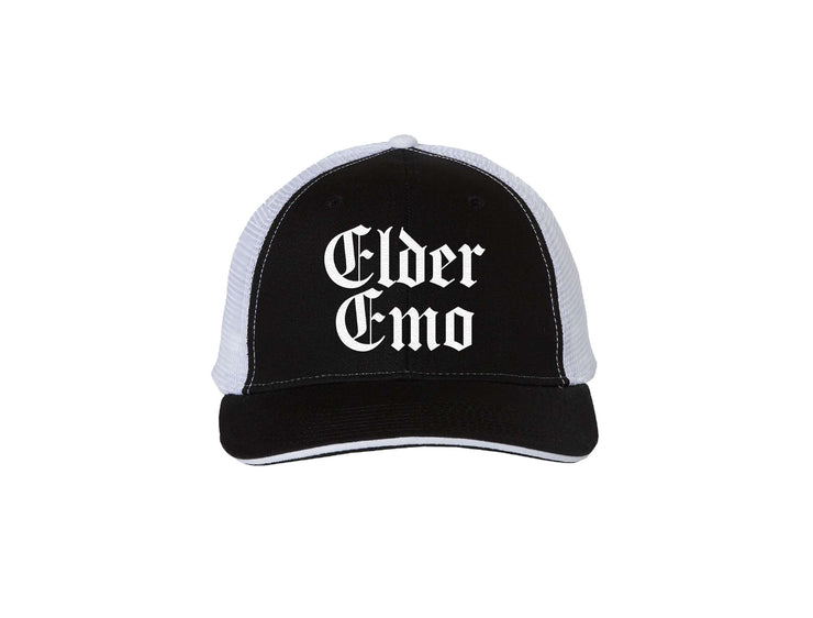 Elder Emo - Black and White Trucker Hat