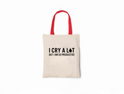 I Cry A Lot But I Am So Productive - Canvas Tote Bag, Tortured Poet's Department