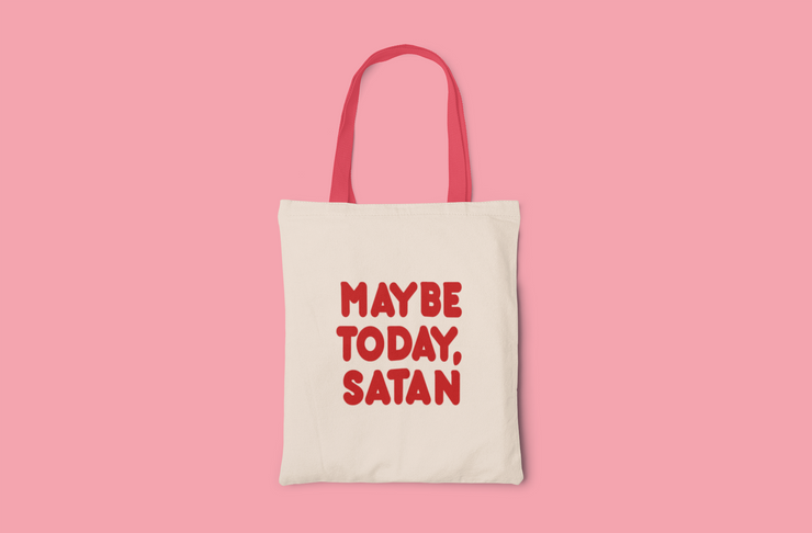 Not Today, Satan Canvas Tote Bag