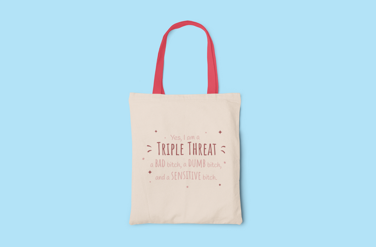 Triple Threat Canvas Tote Bag